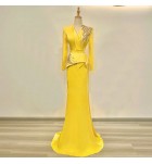 晚裝禮服裙V領主持人合唱演出服