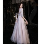 少女禮服裙V領紗裙演出長裙