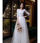少女禮服裙V領紗裙演出長裙