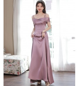 少女禮服裙緞面宴會長裙