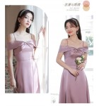 少女禮服裙緞面宴會長裙