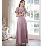少女禮服裙緞面宴會長裙