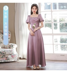 少女禮服裙緞面宴會長裙