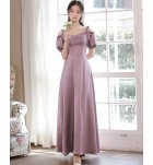 少女禮服裙緞面宴會長裙