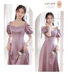 少女禮服裙緞面宴會長裙