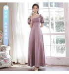 少女禮服裙緞面宴會長裙