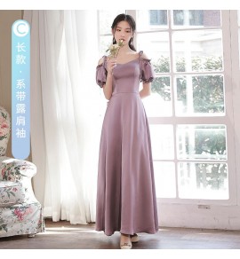 少女禮服裙緞面宴會長裙