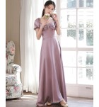 少女禮服裙緞面宴會長裙