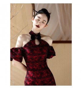 女裝禮服裙掛脖露背長裙