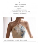 晚裝禮服裙掛脖露肩開叉魚尾長裙