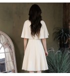 少女連身裙花邊領披肩袖短款禮服裙