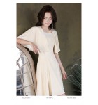 少女連身裙花邊領披肩袖短款禮服裙