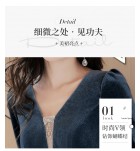 晚裝禮服裙V領宴會長裙