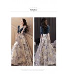 晚裝禮服裙V領宴會長裙