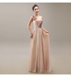 少女禮服裙單肩宴會長裙