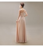 少女禮服裙單肩宴會長裙