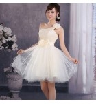 少女禮服裙單肩花朵短裙