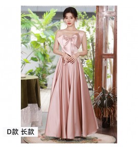 少女禮服裙伴娘服綁帶長裙