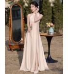 少女禮服裙香檳色姊妹團長裙