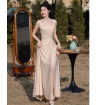 少女禮服裙香檳色姊妹團長裙