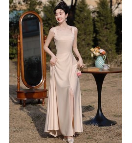 少女禮服裙香檳色姊妹團長裙