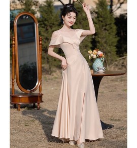 少女禮服裙香檳色姊妹團長裙