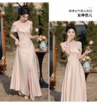 少女禮服裙香檳色姊妹團長裙