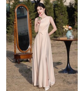少女禮服裙香檳色姊妹團長裙
