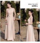 少女禮服裙香檳色姊妹團長裙