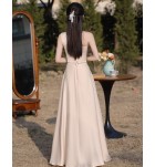 少女禮服裙香檳色姊妹團長裙
