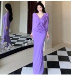 女裝禮服裙抹胸亮片刺繡魚尾長裙