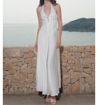 女裝連身裙掛脖露背蝴蝶結長裙
