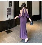 少女禮服裙抹胸掛脖肩袖兩件套
