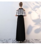 少女禮服裙性感露肩掛脖長裙 