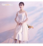 少女禮服裙緞面中長裙