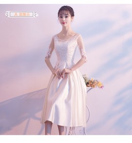 少女禮服裙緞面中長裙