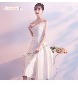 少女禮服裙緞面中長裙