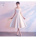 少女禮服裙緞面中長裙