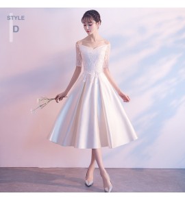 少女禮服裙緞面中長裙