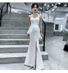 晚裝禮服抹胸露背長裙