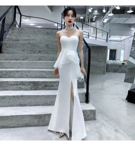 晚裝禮服抹胸露背長裙
