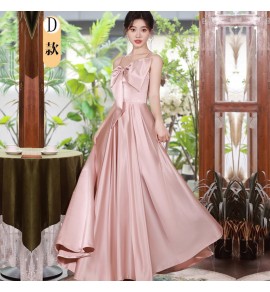 少女禮服裙伴娘服綁帶長裙