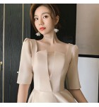 少女連身裙緞面派對禮服長裙