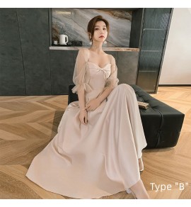 少女連身裙緞面派對禮服長裙
