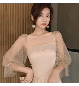 少女連身裙緞面派對禮服長裙