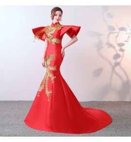 婚禮新娘長款魚尾禮服裙