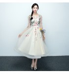 連身裙透視蕾絲繡花中長款禮服裙