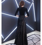 少女禮服裙黑色西裝翻領長裙