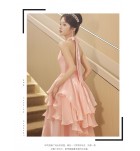 少女禮服裙掛脖露背長裙
