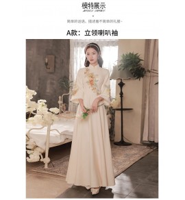 女裝禮服裙香檳色加厚款長裙